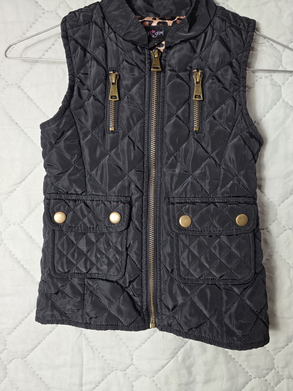 In Girls Black Gold Accent Quilted Jacket Vest
Size 5 - Picture 5 of 9